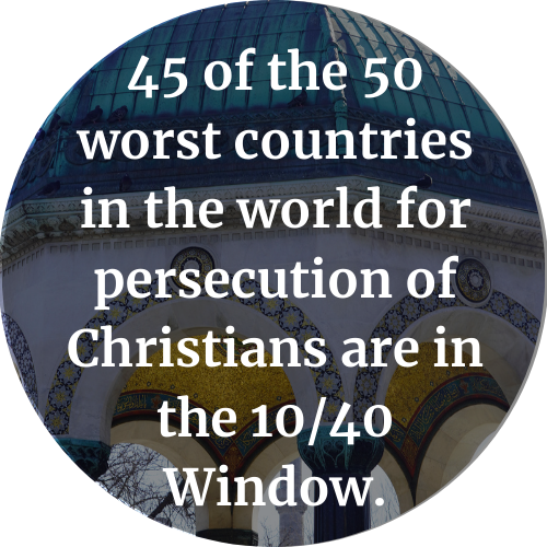 Most of the worst countries in the world for persecution of Christians are in the 10/40 window